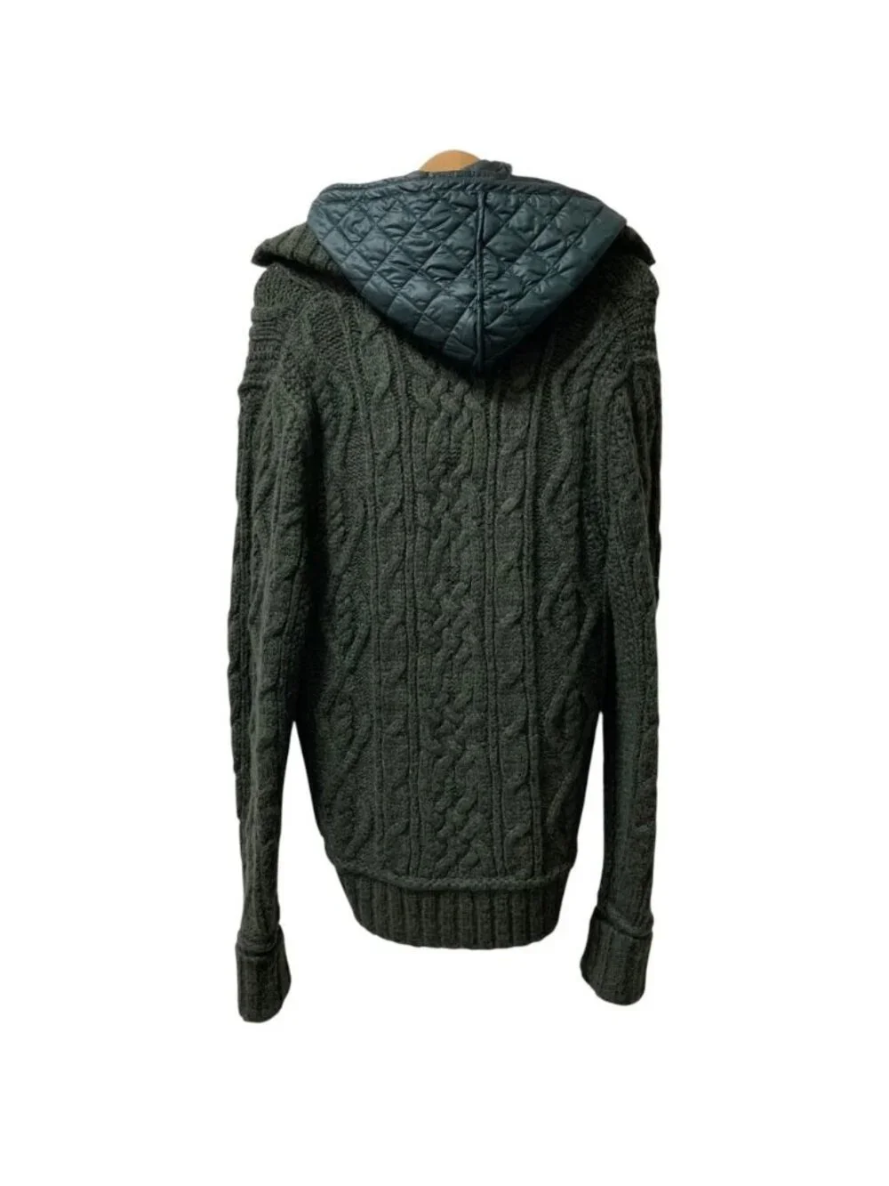Dolce & Gabbana D&G & Layered Cableknit Hoodie Green
